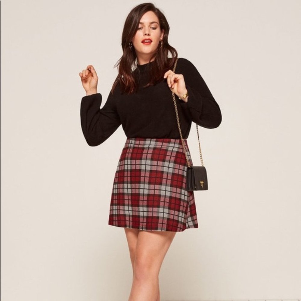 Reformation Suzanne Skirt Plaid Mini Size 4